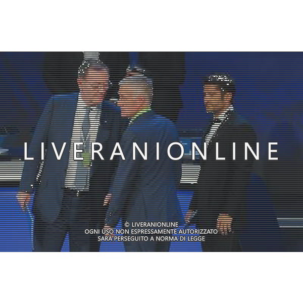 Didier Deschamps / Philippe Tournon / Bixente Lizarazu - 12.12.2015 - Tirage au sort Euro 2016 -Paris Photo : Andre Ferreira / Icon Sport ONLY ITALY/Agenzia Aldo Liverani s.a.s.