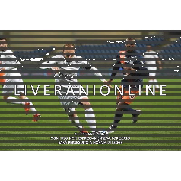 Thibault Giresse - 12.12.2015 - Montpellier / Guingamp - 18eme journee de Ligue 1 Photo : Alexandre Dimou / Icon Sport AG ALDO LIVERANI SAS ONLY ITALY