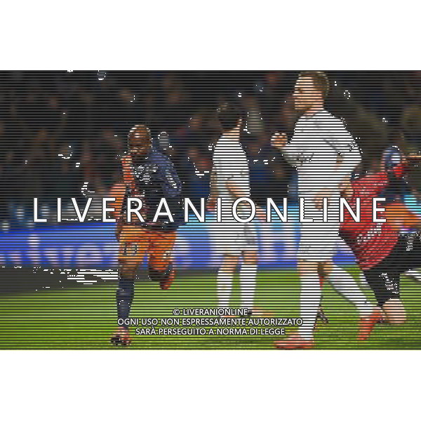 Joie Souleymane Camara - 12.12.2015 - Montpellier / Guingamp - 18eme journee de Ligue 1 Photo : Alexandre Dimou / Icon Sport AG ALDO LIVERANI SAS ONLY ITALY
