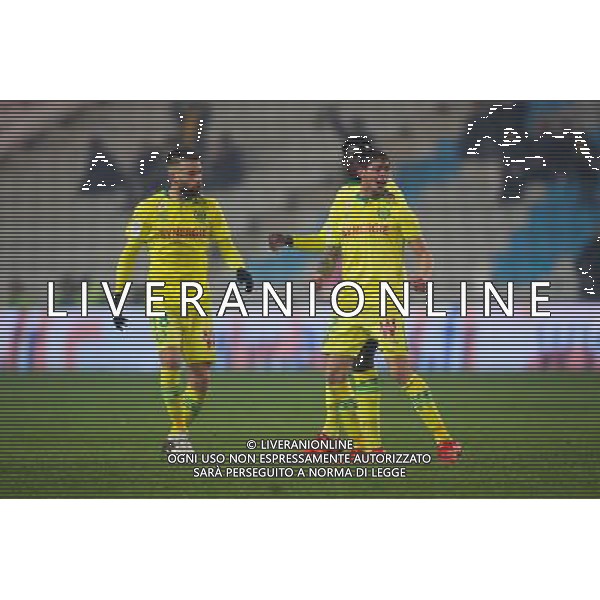 Joie Emiliano SALA - 12.12.2015 - Nantes / Toulouse - 18eme journee de Ligue 1 Photo : Vincent Michel / Icon Sport AG ALDO LIVERANI SAS ONLY ITALY