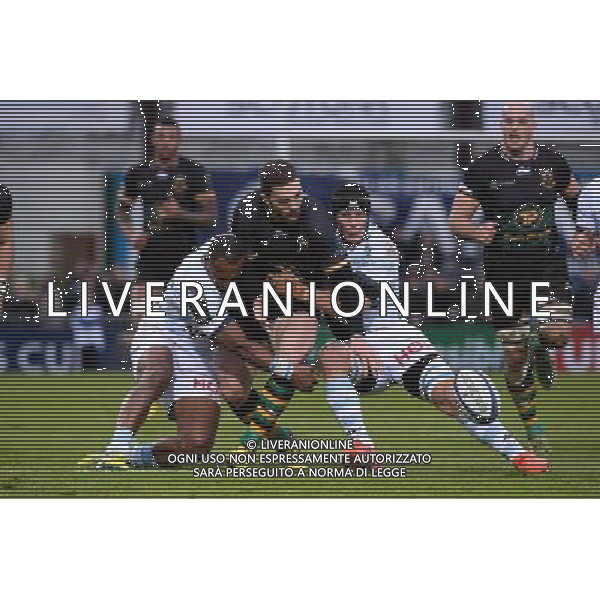 George North WINGER / Joe ROKOCOKO / Wenceslas LAURET - 12.12.2015 - Racing 92 / Northampton - European Rugby Champions Cup Photo : Nolwenn Le Gouic / Icon Sport/ AGENZIA ALDO LIVERANI SAS - ITALY ONLY EDITORIAL USE ONLY
