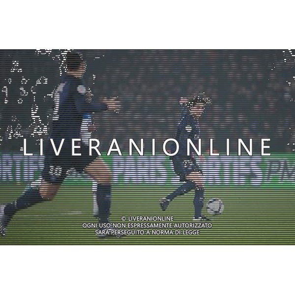 Zlatan IBRAHIMOVIC / Adrien RABIOT - 13.12.2015 - PSG / Lyon - 18eme journee Ligue 1 Photo : Nolwenn Le Gouic / Icon Sport AG ALDO LIVERANI SAS ONLY ITALY