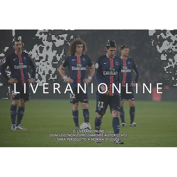 Zlatan IBRAHIMOVIC / David LUIZ / Angel DI MARIA - 13.12.2015 - PSG / Lyon - 18eme journee Ligue 1 Photo : Nolwenn Le Gouic / Icon Sport AG ALDO LIVERANI SAS ONLY ITALY