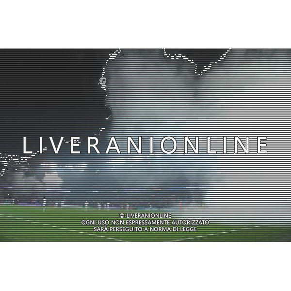 vue generale Parc des Princes - fumee - 13.12.2015 - PSG / Lyon - 18eme journee Ligue 1 Photo : Nolwenn Le Gouic / Icon Sport AG ALDO LIVERANI SAS ONLY ITALY