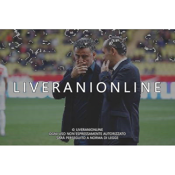 Christophe GALTIER / Leonardo JARDIM - 13.12.2015 - Monaco / Saint Etienne - 18eme journee de Ligue 1 Photo : Jean Christophe Magnenet / Icon Sport/ AGENZIA ALDO LIVERANI SAS - ITALY ONLY EDITORIAL USE ONLY