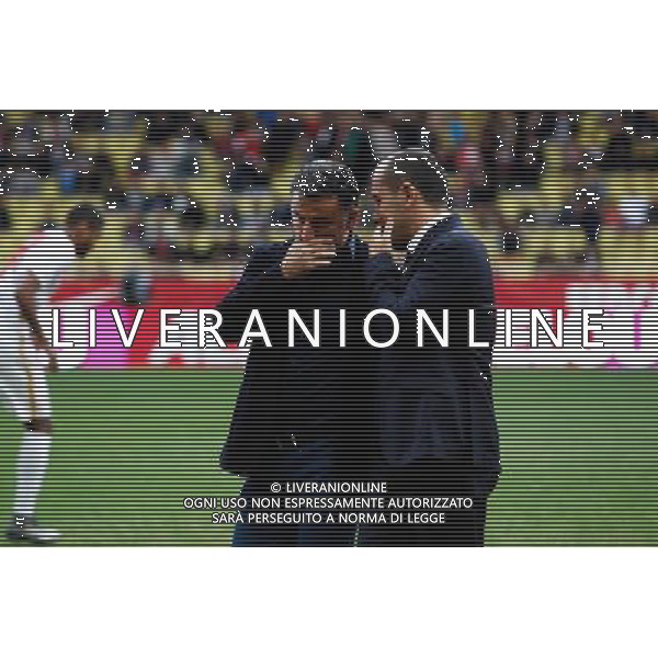 Christophe GALTIER / Leonardo JARDIM - 13.12.2015 - Monaco / Saint Etienne - 18eme journee de Ligue 1 Photo : Jean Christophe Magnenet / Icon Sport/ AGENZIA ALDO LIVERANI SAS - ITALY ONLY EDITORIAL USE ONLY