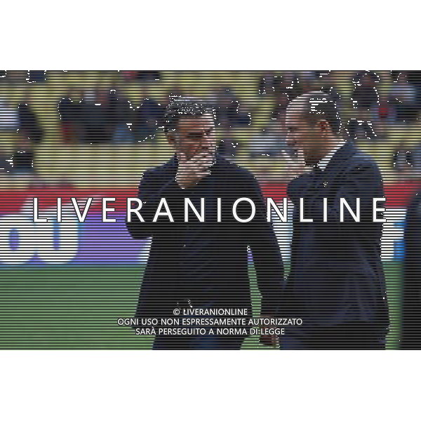 Christophe GALTIER / Leonardo JARDIM - 13.12.2015 - Monaco / Saint Etienne - 18eme journee de Ligue 1 Photo : Jean Christophe Magnenet / Icon Sport/ AGENZIA ALDO LIVERANI SAS - ITALY ONLY EDITORIAL USE ONLY