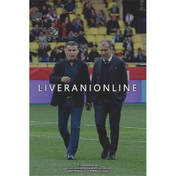 Christophe GALTIER / Leonardo JARDIM - 13.12.2015 - Monaco / Saint Etienne - 18eme journee de Ligue 1 Photo : Jean Christophe Magnenet / Icon Sport/ AGENZIA ALDO LIVERANI SAS - ITALY ONLY EDITORIAL USE ONLY