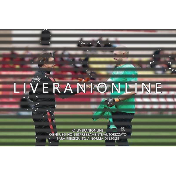 Stephane RUFFIER / Andre AMITRANO - 13.12.2015 - Monaco / Saint Etienne - 18eme journee de Ligue 1 Photo : Jean Christophe Magnenet / Icon Sport/ AGENZIA ALDO LIVERANI SAS - ITALY ONLY EDITORIAL USE ONLY