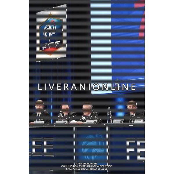 Noel LE GRAET / Frederic THIRIEZ / Denis TROSSAT / Bernard DESUMER - 12.12.2015 - Assemblee federale FFF - Palais des Congres - Paris Photo : Nolwenn Le Gouic / Icon Sport/ AGENZIA ALDO LIVERANI SAS - ITALY ONLY EDITORIAL USE ONLY