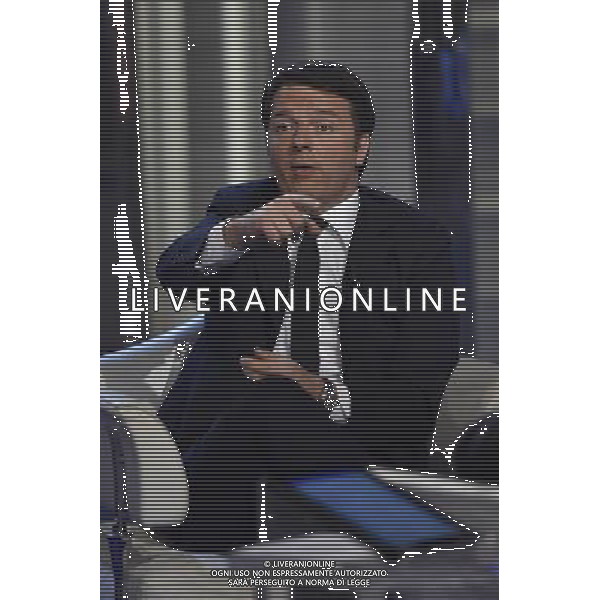Il Premier Matteo Renzi ospite della trasmissione televisiva \'Porta a Porta\' Roma 15 dicembre 2015 Â©Corradetti/AGENZIA ALDO LIVERANI SAS