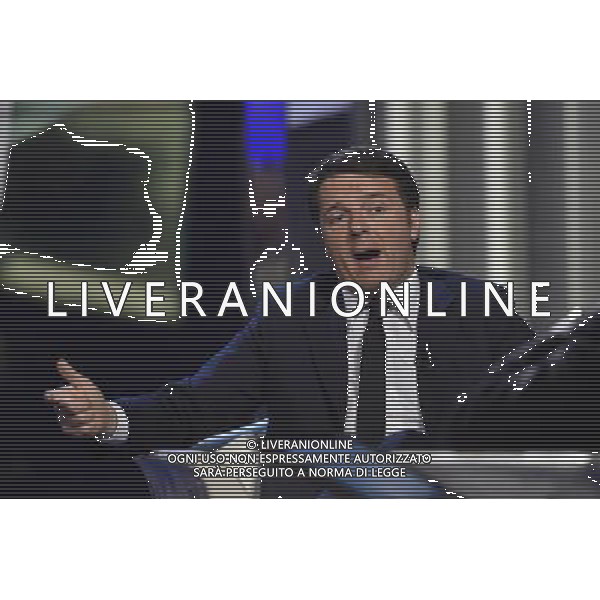Il Premier Matteo Renzi ospite della trasmissione televisiva \'Porta a Porta\' Roma 15 dicembre 2015 Â©Corradetti/AGENZIA ALDO LIVERANI SAS