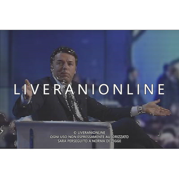 Il Premier Matteo Renzi ospite della trasmissione televisiva \'Porta a Porta\' Roma 15 dicembre 2015 Â©Corradetti/AGENZIA ALDO LIVERANI SAS