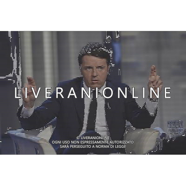 Il Premier Matteo Renzi ospite della trasmissione televisiva \'Porta a Porta\' Roma 15 dicembre 2015 Â©Corradetti/AGENZIA ALDO LIVERANI SAS