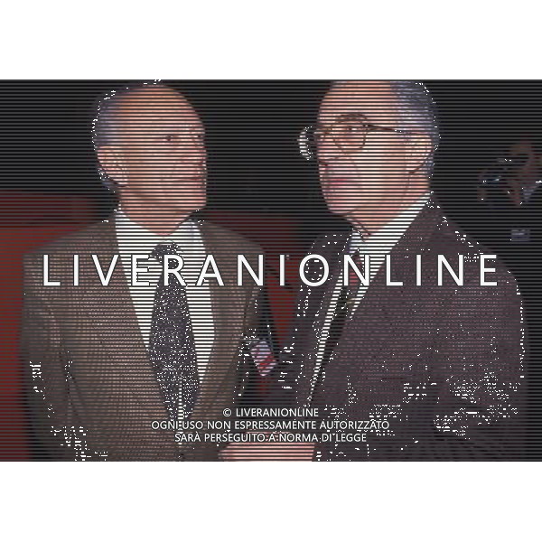 ARMANDO COSSUTTA POLITICO ITALIANO - RETROSPETTIVA NELLA FOTO CON LUCIO LIBERTINI NEL 1991 ©ARCHIVIO /AGENZIA ALDO LIVERANI SAS