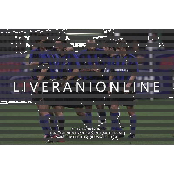 MILANO, 22-08-02 DFP/MARCO LUSSOSO INTER-ROMA (TROFEO PIRELLI) NELLA FOTO: ESULTANZA DELL\'INTER AG ALDO LIVERANI SAS