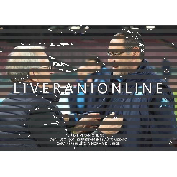 NAPOLI - HELLAS VERONA COPPA ITALIA TIM CUP 16 DICEMBRE 2015 NELLA FOTO LUIGI DEL NERI E MAURIZIO SARRI ©FOTOEXPRESS / AGENZIA ALDO LIVERANI SAS