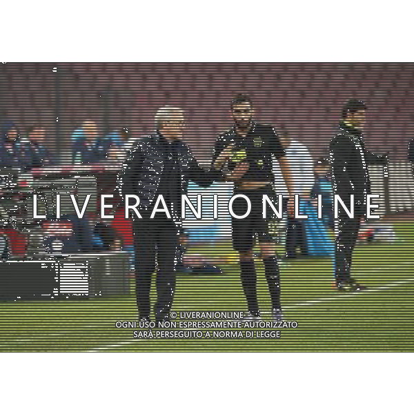 NAPOLI - HELLAS VERONA COPPA ITALIA TIM CUP 16 DICEMBRE 2015 NELLA FOTO LUIGI DEL NERI CON FARES ©FOTOEXPRESS / AGENZIA ALDO LIVERANI SAS