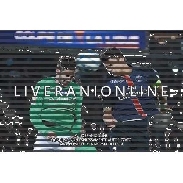 Thiago SILVA / Benjamin CORGNET - 16.12.2015 - PSG / Saint Etienne - Coupe de la Ligue - 1/8 de finale Photo : Nolwenn Le Gouic / Icon Sport/ AGENZIA ALDO LIVERANI SAS - ITALY ONLY EDITORIAL USE ONLY