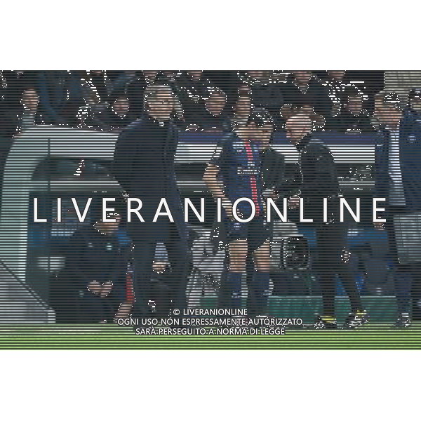 Laurent BLANC / Angel DI MARIA - 16.12.2015 - PSG / Saint Etienne - Coupe de la Ligue - 1/8 de finale Photo : Nolwenn Le Gouic / Icon Sport/ AGENZIA ALDO LIVERANI SAS - ITALY ONLY EDITORIAL USE ONLY