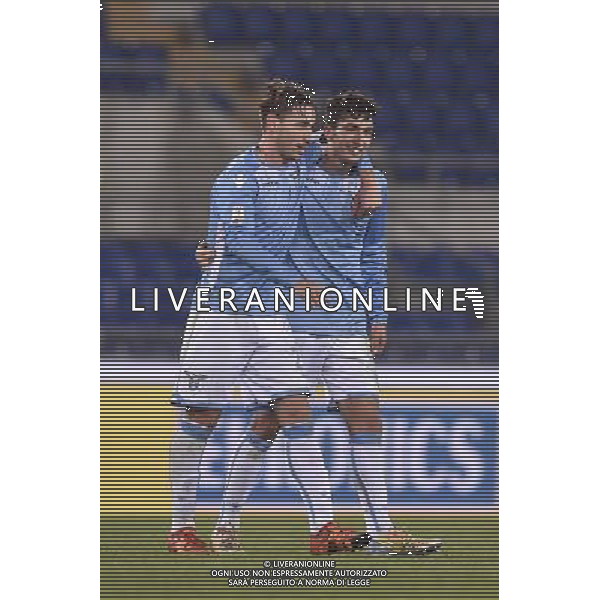 TIM CUP 2015-2016 Ottavi di Finale Roma - 17.12.2015 SS Lazio vs Udinese - nella foto: esultanza di lucas biglia che abbraccia danilo cataldi a fine gara / Ph.Corradetti - AG. Aldo Liverani/ AGENZIA ALDO LIVERANI SAS -