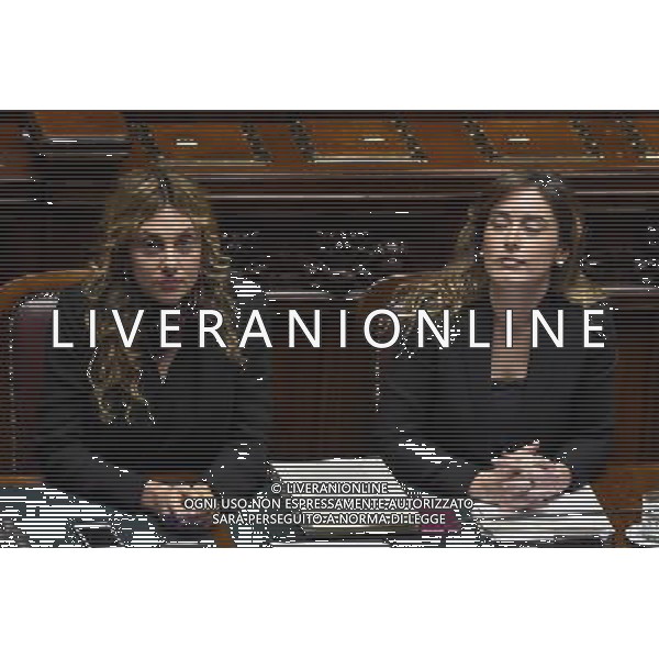 Camera dei Deputati - Mozione di sfiducia nei confronti della Ministra per le riforme costituzionali e i rapporti con il Parlamento Maria Elena Boschi Roma - 18.12.2015 - nella foto: Maria Elena Boschi e Marianna Madia / Ph. Corradetti - AG. Aldo Liverani/ AGENZIA ALDO LIVERANI SAS -