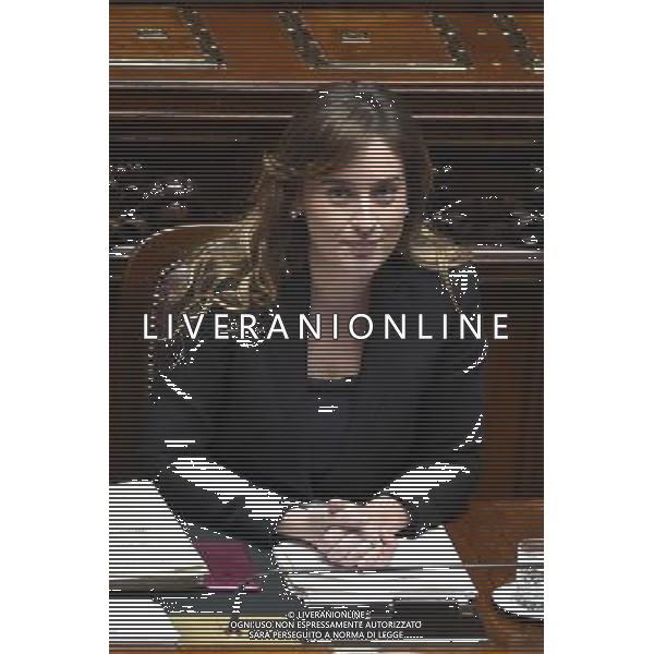 Camera dei Deputati - Mozione di sfiducia nei confronti della Ministra per le riforme costituzionali e i rapporti con il Parlamento Maria Elena Boschi Roma - 18.12.2015 - nella foto: Maria Elena Boschi / Ph. Corradetti - AG. Aldo Liverani/ AGENZIA ALDO LIVERANI SAS -