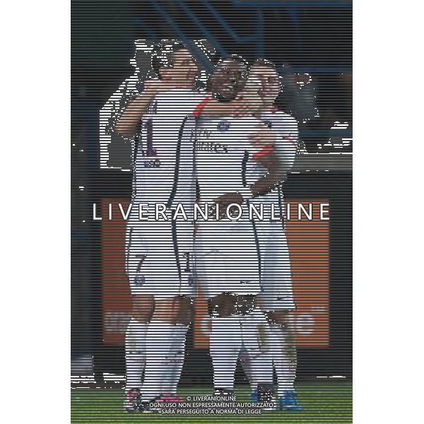joie Angel DI MARIA / serge AURIER / Marco VERRATTI - 19.12.2015 - Caen / PSG - 19eme journee Ligue 1 Photo : Nolwenn Le Gouic / Icon Sport / AGENZIA ALDO LIVERANI SAS - ITALY ONLY EDITORIAL USE ONLY