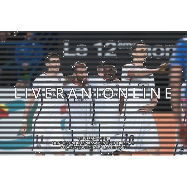 joie Angel DI MARIA / serge AURIER / Lucas MOURA - 19.12.2015 - Caen / PSG - 19eme journee Ligue 1 Photo : Nolwenn Le Gouic / Icon Sport / AGENZIA ALDO LIVERANI SAS - ITALY ONLY EDITORIAL USE ONLY
