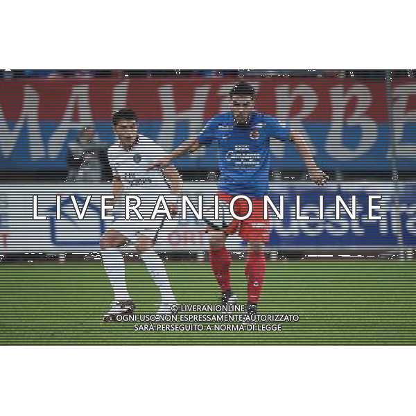 Thiago SILVA / Andy DELORT - 19.12.2015 - Caen / PSG - 19eme journee Ligue 1 Photo : Nolwenn Le Gouic / Icon Sport / AGENZIA ALDO LIVERANI SAS - ITALY ONLY EDITORIAL USE ONLY