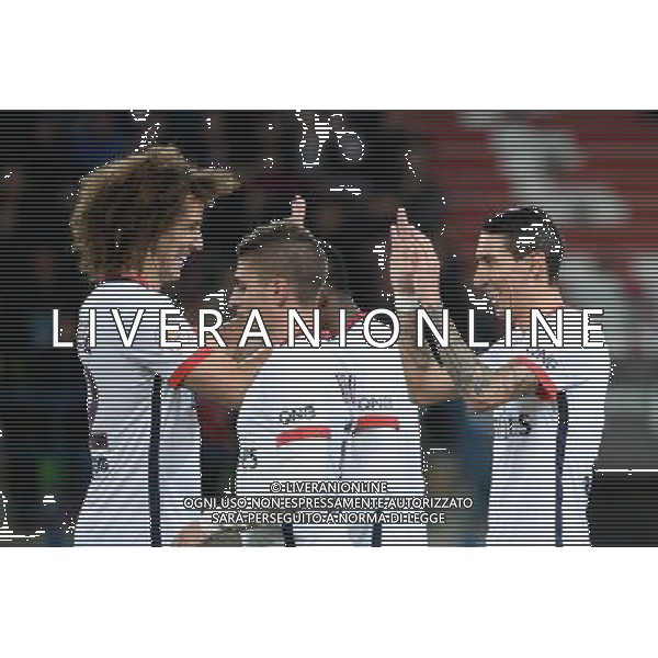 Angel DI MARIA / David LUIZ - 19.12.2015 - Caen / PSG - 19eme journee Ligue 1 Photo : Nolwenn Le Gouic / Icon Sport / AGENZIA ALDO LIVERANI SAS - ITALY ONLY EDITORIAL USE ONLY