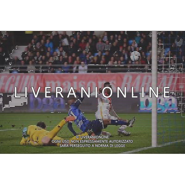 Lacina TRAORE but rate / Paul BERNARDONI / Anele Calvin NGCONGCA - 19.12.2015 - Troyes / Monaco - 19eme journee de Ligue 1 Photo: Dave Winter / Icon Sport / AGENZIA ALDO LIVERANI SAS - ITALY ONLY EDITORIAL USE ONLY