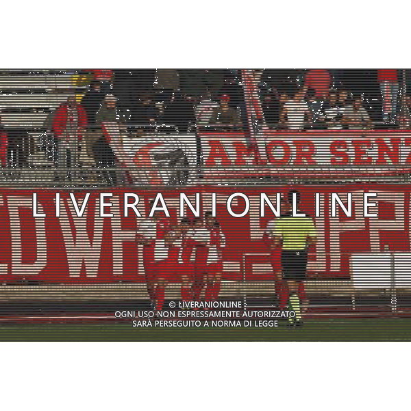 Campionato Lega Pro, Girone B, 16» giornata, RIMINI vs ANCONA del 19/12/2015, nella foto I FESTEGGIAMENTI DEL RIMINI SOTTO LA CURVA, ©CLAUDIO ZAMAGNI/AGENZIA ALDO LIVERANI S.A.S.