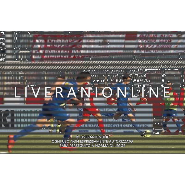 Campionato Lega Pro, Girone B, 16» giornata, RIMINI vs ANCONA del 19/12/2015, nella foto BUSSI INTERVIENE DA DIETRO SU MIKAEL VARRUTI, ©CLAUDIO ZAMAGNI/AGENZIA ALDO LIVERANI S.A.S.