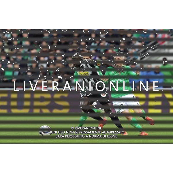 Cheikh NDOYE / Fabien LEMOINE - 20.12.2015 - Saint Etienne / Angers - 19eme journee de Ligue 1 Photo : Jean Paul Thomas / Icon Sport AG ALDO LIVERANI SAS ONLY ITALY