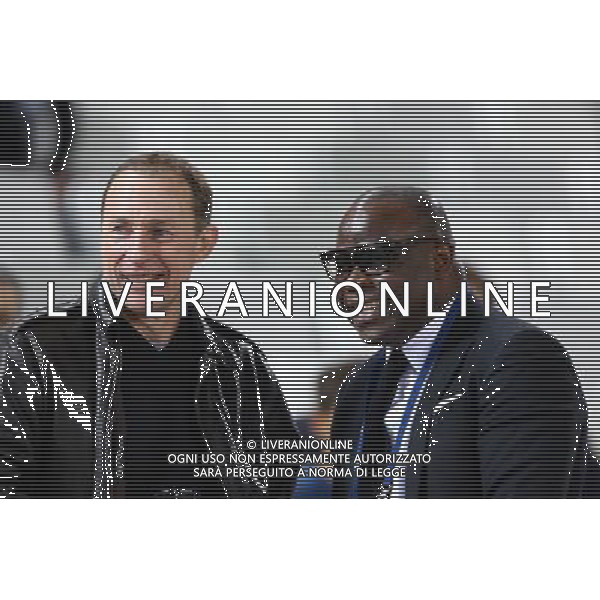 Jean Pierre Papin / Basile Boli - 20.12.2015 - Bordeaux / Marseille - 19eme journee de Ligue 1 Photo : Manu Blondeau / Icon Sport *** Local Caption *** AG ALDO LIVERANI SAS ONLY ITALY *** Local Caption *** AG ALDO LIVERANI SAS ONLY ITALY