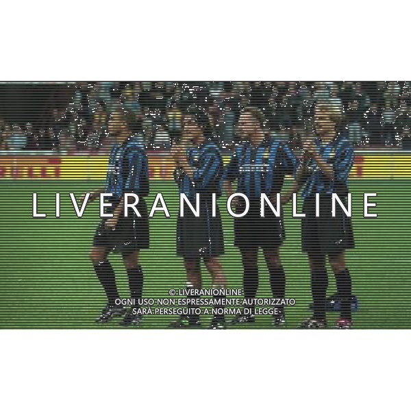12-10-1999 STADIA MEAZZA ADDIO AL CALCIO DI GIUSEPPE BERGOMI NELLA FOTO RONALDO-IVAN ZAMORANO-KARL HEINZ RIMENIGGE- JURGHEN KLINSMANN AG ALDO LIVERANI SAS