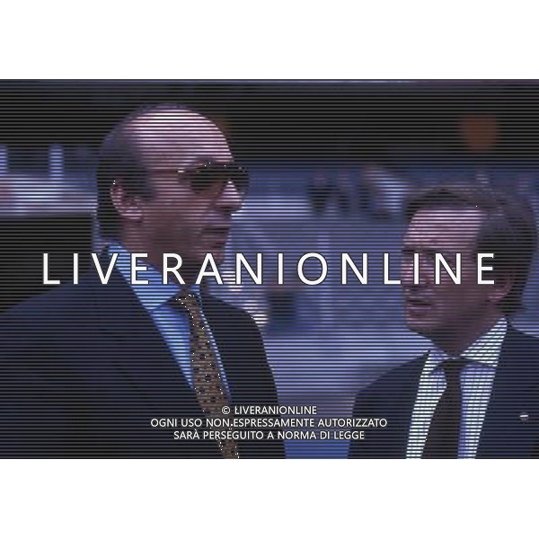 RETROSPETTIVA GIAN MAURO BORSANO PRESIDENTE TORINO CALCIO NELLA FOTO GIAN MAURO BORSANO CON LUCIANO MOGGI AG ALDO LIVERANI SAS