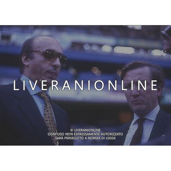 RETROSPETTIVA GIAN MAURO BORSANO PRESIDENTE TORINO CALCIO NELLA FOTO GIAN MAURO BORSANO CON LUCIANO MOGGI AG ALDO LIVERANI SAS