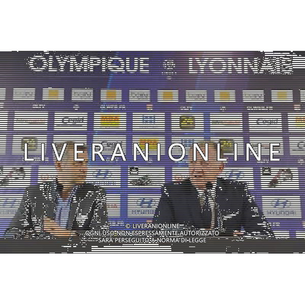 Bruno GENESIO / Jean Michel AULAS - 28.12.2015 - Conference de presse de Lyon - Nouvel entraineur Photo : Jean Paul Thomas / Icon Sport AG ALDO LIVERANI SAS