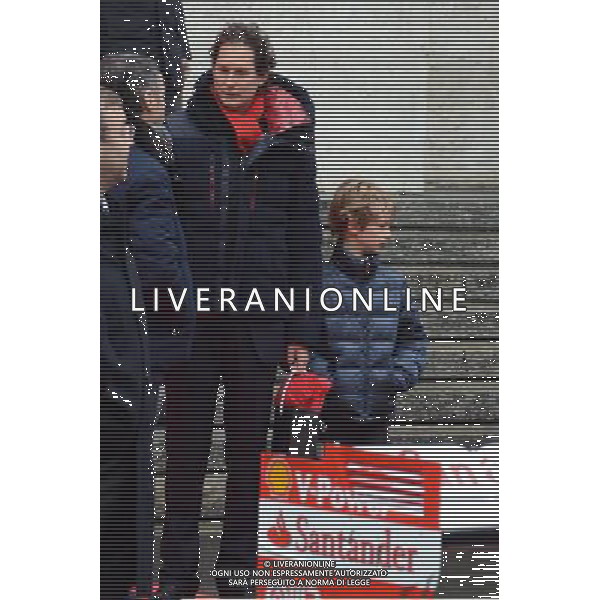 MILANO 04/01/2016 BORSA DI MILANO PRIMO GIORNO DI QUOTAZIONE AZIONI DELLA FERRARI NELLA FOTO John. Elkann e figlio FOTO ALDO GAZZANIGA-AG ALDO LIVERANI SAS