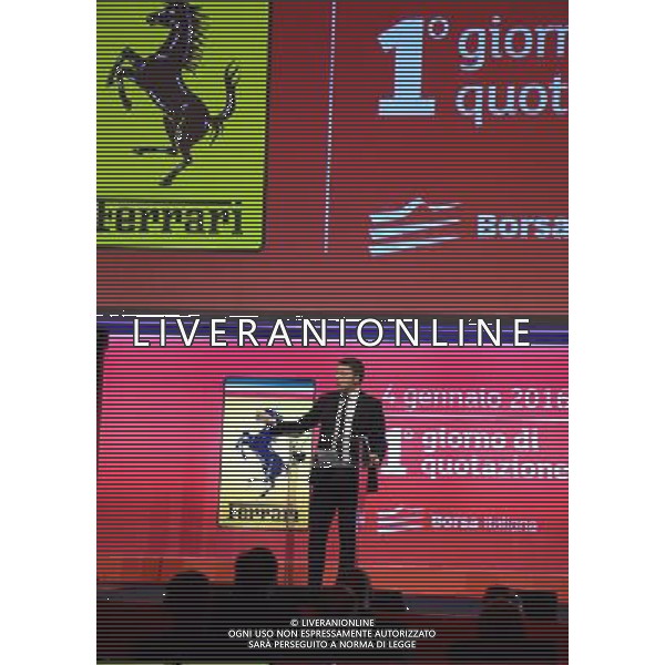 MILANO 04/01/2016 BORSA DI MILANO PRIMO GIORNO DI QUOTAZIONE AZIONI DELLA FERRARI NELLA FOTO Matteo Renzi FOTO ALDO GAZZANIGA-AG ALDO LIVERANI SAS