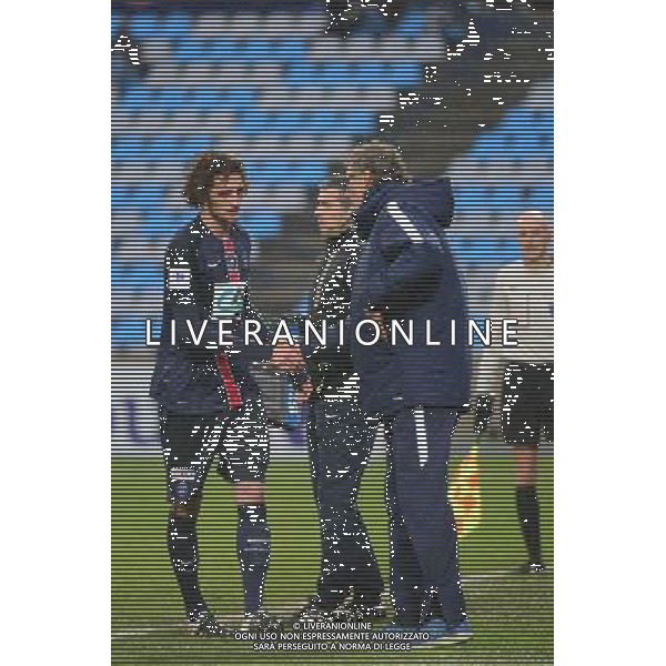 Sortie Adrien RABIOT / Laurent BLANC - 03.01.2016 - Wasquehal / PSG - 32es Coupe de France Photo: Dave Winter / Icon Sport /AGENZIA ALDO LIVERANI SAS - - ITALY ONLY - EDITORIAL USE ONLY -