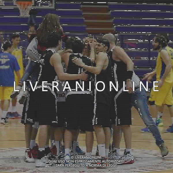 Basket serie B, Girone A, 16» giornata, NTS Basket Rimini Crabs vs Basket Golfo Piombino, 06/01/2016, nella foto: L\'ESULTANZA DEI RIMINI CRABS, ©CLAUDIO ZAMAGNI/AGENZIA ALDO LIVERANI S.A.S.