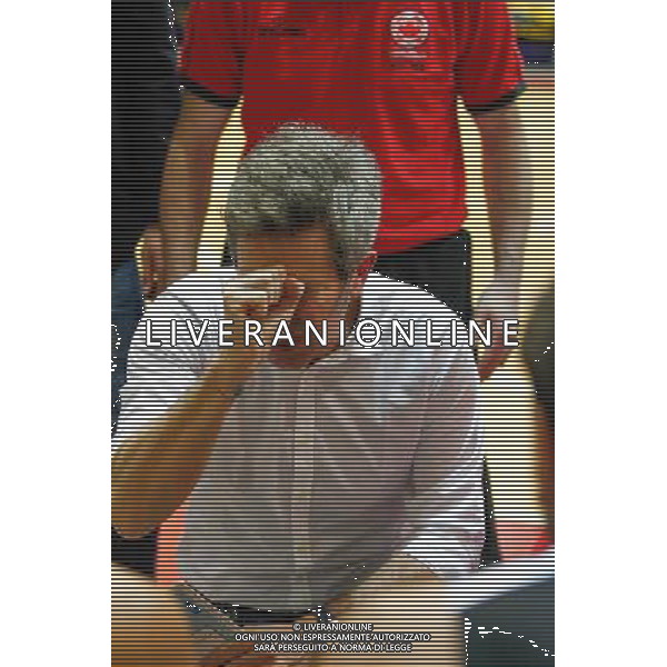 Basket serie B, Girone A, 16» giornata, NTS Basket Rimini Crabs vs Basket Golfo Piombino, 06/01/2016, nella foto: IL COACH MASSIMO BERNARDI, DISPERATO, ©CLAUDIO ZAMAGNI/AGENZIA ALDO LIVERANI S.A.S.