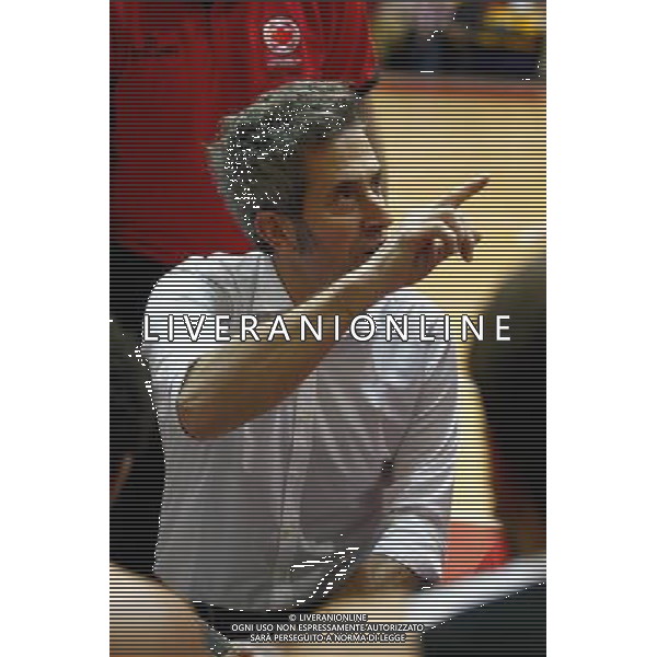 Basket serie B, Girone A, 16» giornata, NTS Basket Rimini Crabs vs Basket Golfo Piombino, 06/01/2016, nella foto: IL COACH MASSIMO BERNARDI, PUNTA IL DITO, ©CLAUDIO ZAMAGNI/AGENZIA ALDO LIVERANI S.A.S.