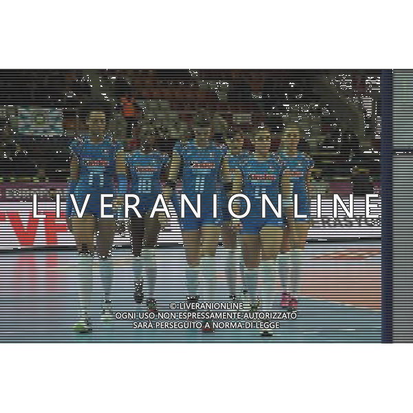 2016 European Olympic Qualification Pool B dAY 2 - match Italy and Russia at Baskent Volleyball Hall in Ankara on January 5, 2016. Final Score: Italy 1 - Russia 3 Pictured: Valentina Diouf #17, Paola Ogechi Egonu #18, Cristina Chirichella #11 and Alessia Orro #4 of Italy. SIATKOWKA KOBIET TURNIEJ KWALIFIKACYJNY KWALIFIKACJE OLIMPIJSKIE RIO 2016 WLOCHY vs ROSJA FOT. SESKIM/NEWSPIX.PL POLAND, TURKEY, UK, AUSTRIA AND GERMANY OUT !!! --- Newspix.pl AG ALDO LIVERANI SAS ONLY ITALY *** Local Caption *** www.newspix.pl mail us: info@newspix.pl call us: 0048 022 23 22 222 --- Polish Picture Agency by Ringier Axel Springer Poland