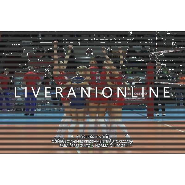 2016 European Olympic Qualification Pool B dAY 2 - match Italy and Russia at Baskent Volleyball Hall in Ankara on January 5, 2016. Final Score: Italy 1 - Russia 3 Pictured: Russia Players celebrate for victory. SIATKOWKA KOBIET TURNIEJ KWALIFIKACYJNY KWALIFIKACJE OLIMPIJSKIE RIO 2016 WLOCHY vs ROSJA FOT. SESKIM/NEWSPIX.PL POLAND, TURKEY, UK, AUSTRIA AND GERMANY OUT !!! --- Newspix.pl AG ALDO LIVERANI SAS ONLY ITALY *** Local Caption *** www.newspix.pl mail us: info@newspix.pl call us: 0048 022 23 22 222 --- Polish Picture Agency by Ringier Axel Springer Poland