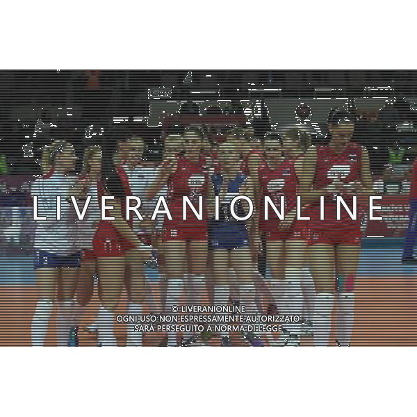 2016 European Olympic Qualification Pool B dAY 2 - match Italy and Russia at Baskent Volleyball Hall in Ankara on January 5, 2016. Final Score: Italy 1 - Russia 3 Pictured: Russia Players celebrate for victory. SIATKOWKA KOBIET TURNIEJ KWALIFIKACYJNY KWALIFIKACJE OLIMPIJSKIE RIO 2016 WLOCHY vs ROSJA FOT. SESKIM/NEWSPIX.PL POLAND, TURKEY, UK, AUSTRIA AND GERMANY OUT !!! --- Newspix.pl AG ALDO LIVERANI SAS ONLY ITALY *** Local Caption *** www.newspix.pl mail us: info@newspix.pl call us: 0048 022 23 22 222 --- Polish Picture Agency by Ringier Axel Springer Poland
