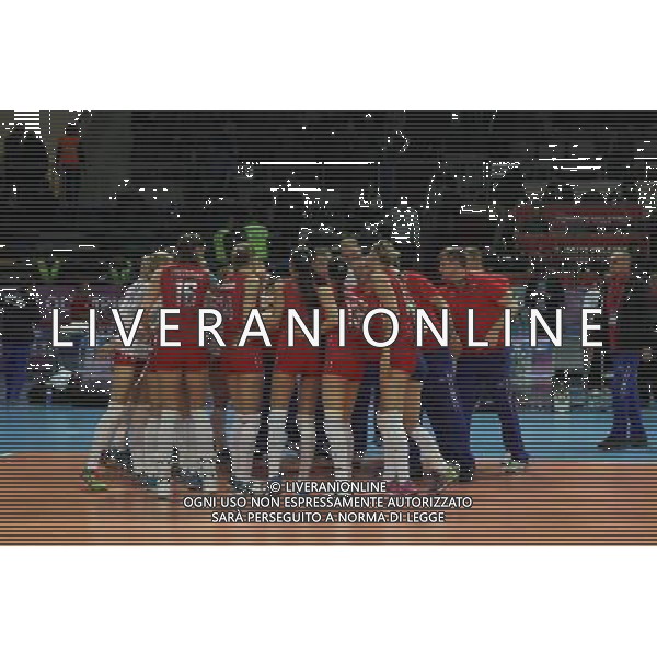 2016 European Olympic Qualification Pool B dAY 2 - match Italy and Russia at Baskent Volleyball Hall in Ankara on January 5, 2016. Final Score: Italy 1 - Russia 3 Pictured: Russia Players celebrate for victory. SIATKOWKA KOBIET TURNIEJ KWALIFIKACYJNY KWALIFIKACJE OLIMPIJSKIE RIO 2016 WLOCHY vs ROSJA FOT. SESKIM/NEWSPIX.PL POLAND, TURKEY, UK, AUSTRIA AND GERMANY OUT !!! --- Newspix.pl AG ALDO LIVERANI SAS ONLY ITALY *** Local Caption *** www.newspix.pl mail us: info@newspix.pl call us: 0048 022 23 22 222 --- Polish Picture Agency by Ringier Axel Springer Poland